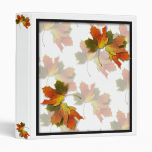 Orange And Golden  Autumn Leaves Binder