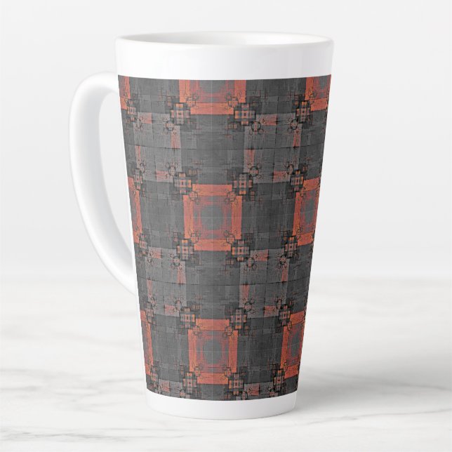 Orange and Gray Crossroads Latte Mug (Left Angle)