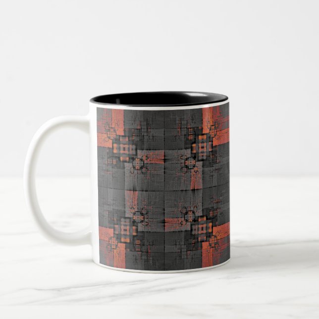 Orange and Gray Crossroads Mug (Left)