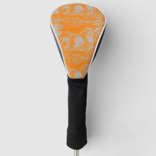 Orange and gray marble golf head cover