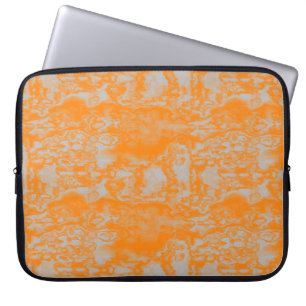 Orange and gray marble laptop sleeve