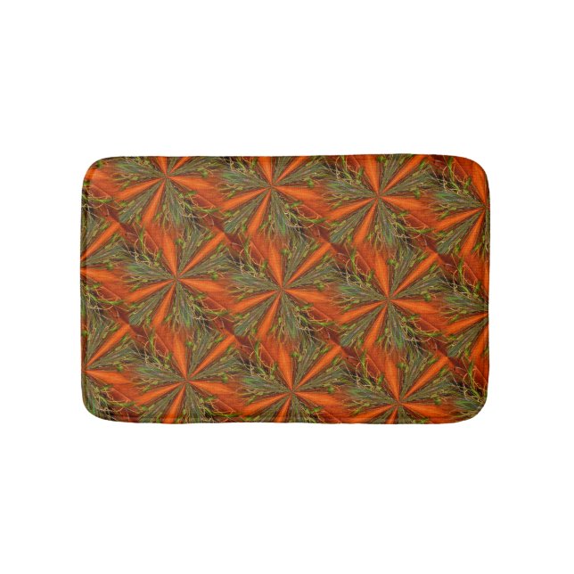 Orange And Green Abstract Pattern 2 Bath Mat (Front)