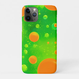 Orange and Green Bubble Abstract Art iPhone 11 Pro Case