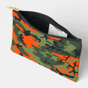 Orange and Green Camouflage, Military, Army Accessory Pouch