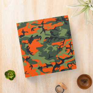 Orange and Green Camouflage, Military, Army Binder