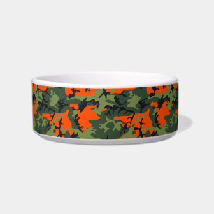Orange and Green Camouflage, Military, Army Bowl