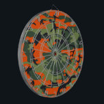 Orange and Green Camouflage, Military, Army Dartboard<br><div class="desc">Elegant,  stylish and sophisticated camouflage pattern in orange and green colour. Modern and trendy gift,  perfect for the military lover in your life.</div>