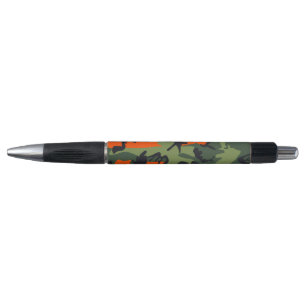 Orange and Green Camouflage, Military, Army Pen