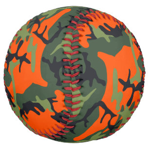 Orange and Green Camouflage, Military, Army Softball
