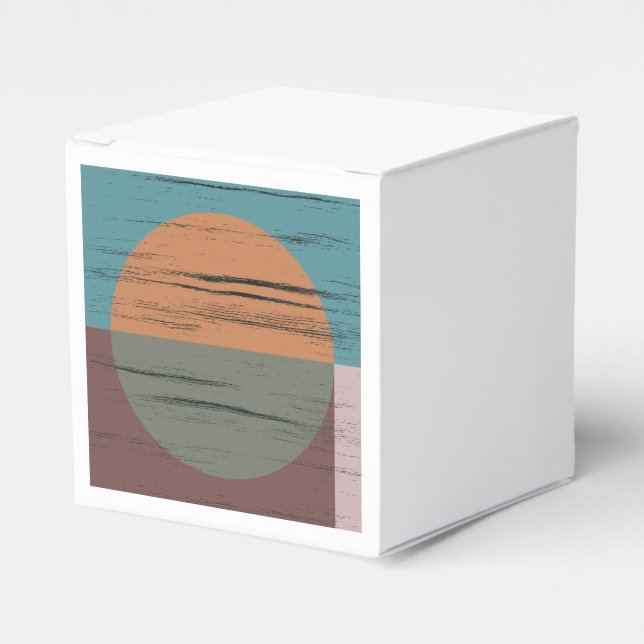 Orange And Green Circle Favor Box (Front Side)