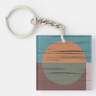 Orange And Green Circle Keychain