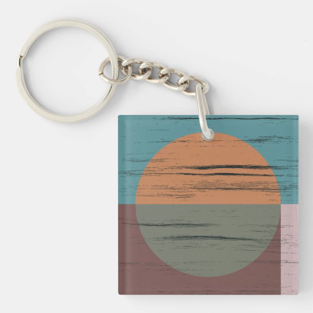 Orange And Green Circle Keychain (Front)