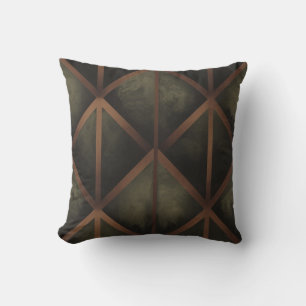 Orange And Green Elegance Geometric Pattern Throw Pillow