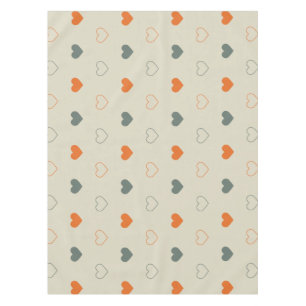 Orange and Green Heart Grid Pattern Tablecloth