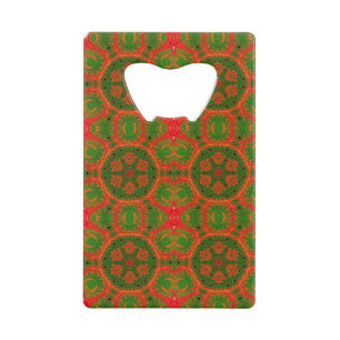 Orange and Green Kaleidescope Bottle Opener Credit Card Bottle Opener