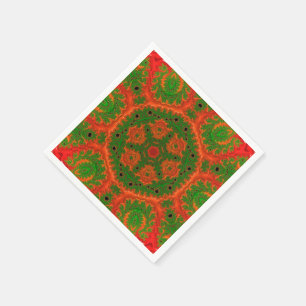 Orange and Green Kaleidescope Paper Napkin