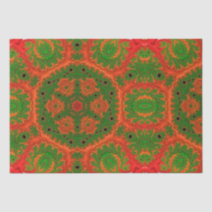 Orange and Green Kaleidescope Tissue Paper