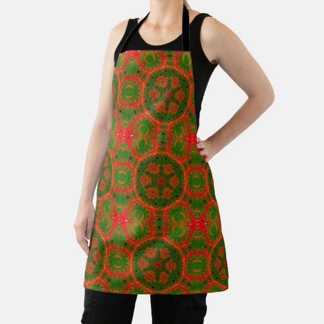 Orange and Green Kaleidoscope Apron (Insitu)