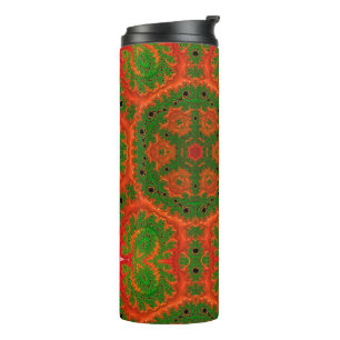 Orange and Green Kaleidoscope Thermal Tumbler