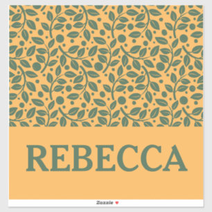 Orange and Green Leaf Pattern Luggage