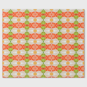 Orange and Green Pattern Wrapping Paper