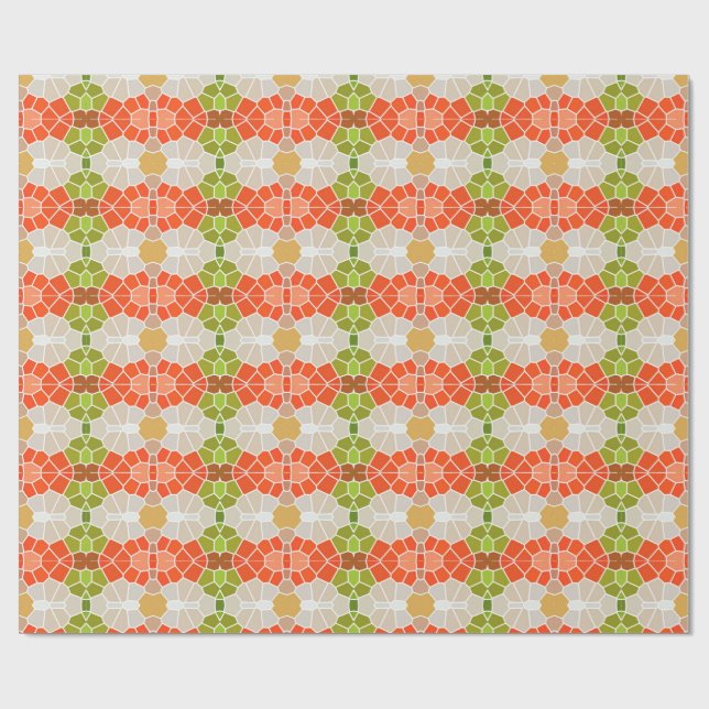 Orange and Green Pattern   Wrapping Paper (Flat)