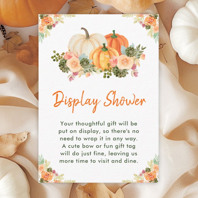 Orange and Green Pumpkins Baby Display Shower Enclosure Card (Creator Uploaded)