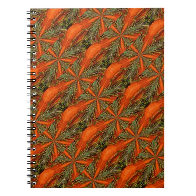 Orange And Green Shapes Abstract Art Notebook (Front)