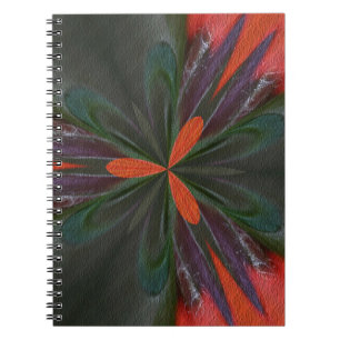 Orange And Green Shapes Abstract Art Notebook