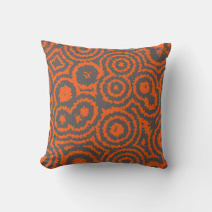 orange and grey abstract throw pillow