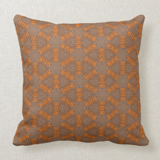 Orange and Grey Brown Mocha Throw Pillow