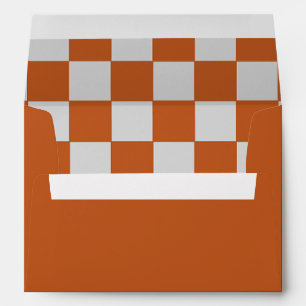 Orange and grey chequered stationary envelope