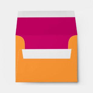 Orange and Hot Pink Address Wedding RSVP Envelopes