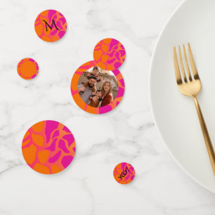 Orange and Hot Pink Gradient Assorted Confetti