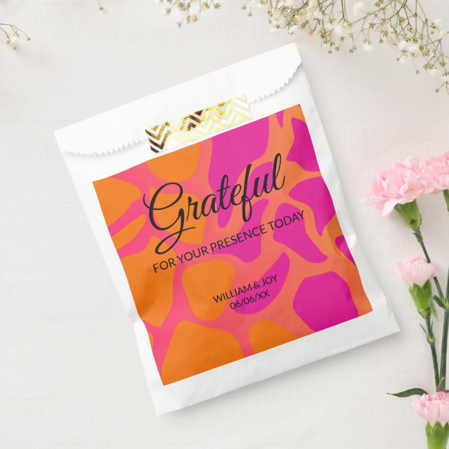 Orange and Hot Pink Gradient Grateful Favour Bag (Sealed)
