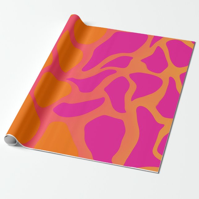 Orange and Hot Pink Gradient Wrapping Paper (Unrolled)
