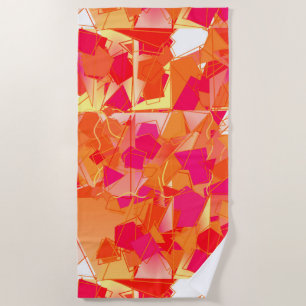 Orange and Hot Pink, Kadinsky Inspired Abstract Beach Towel
