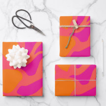 Orange and Hot Pink Photo Gradient Wrapping Paper