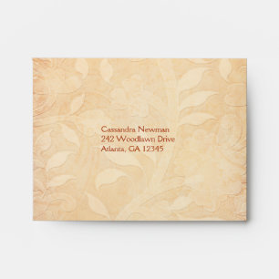Orange and Ivory Floral A2 Envelope for RSVP Cards