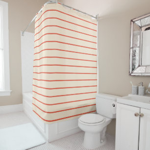 Orange and Ivory Stripes Geometric Pattern