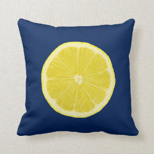 Orange and Lemon Citrus Slice Throw Pillow