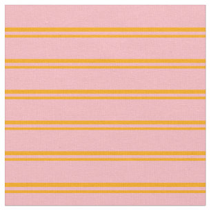 Orange and Light Pink Coloured Lines Fabric