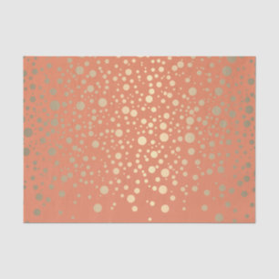 Orange and Metallic Gold Confetti Tissue Paper