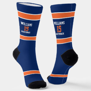 Orange and Navy Blue Socks