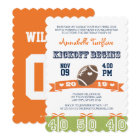 Orange and Navy Football Birthday Party Invite