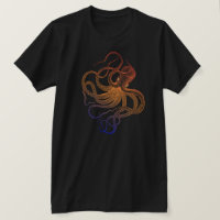 Orange And Octopus Vintage Illustration