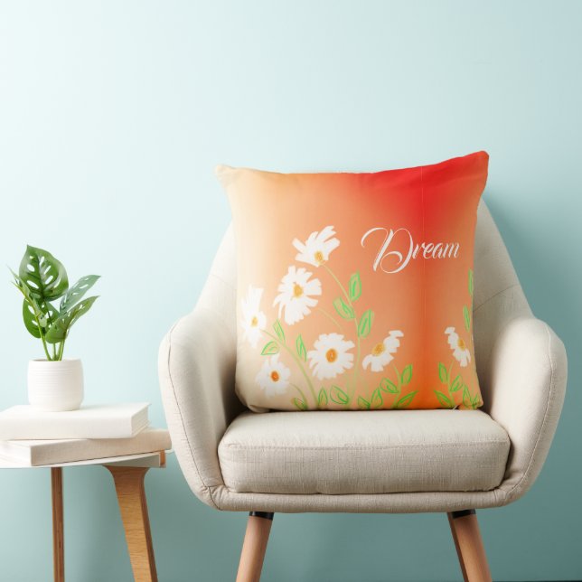 Orange And Peach Throw Pillow (Chair)