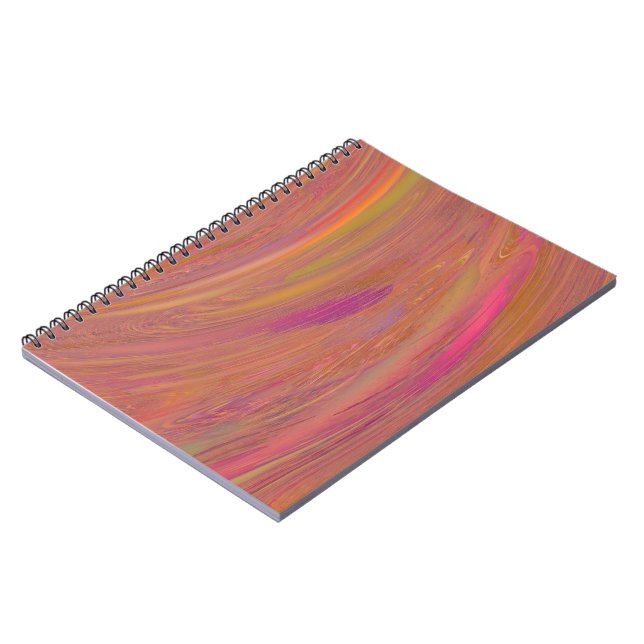 Orange and Pink Abstract Spiral Notebook (Left Side)