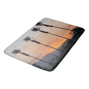 Orange and Pink Clouds in Oceanside California Bath Mat