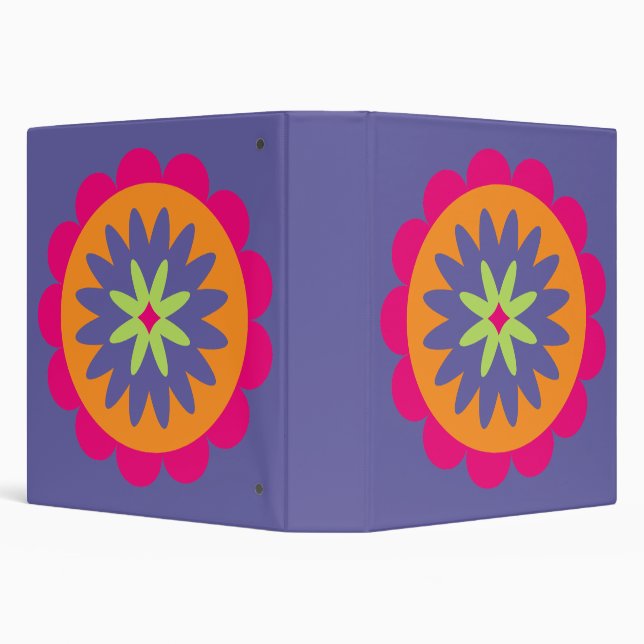 orange and pink floral shapes illustration binder (Background)